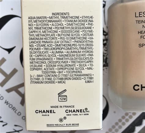 ingredients chanel les beiges|les beiges foundation ingredients.